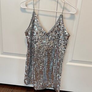 Silver Sequin Women's Mini Dress